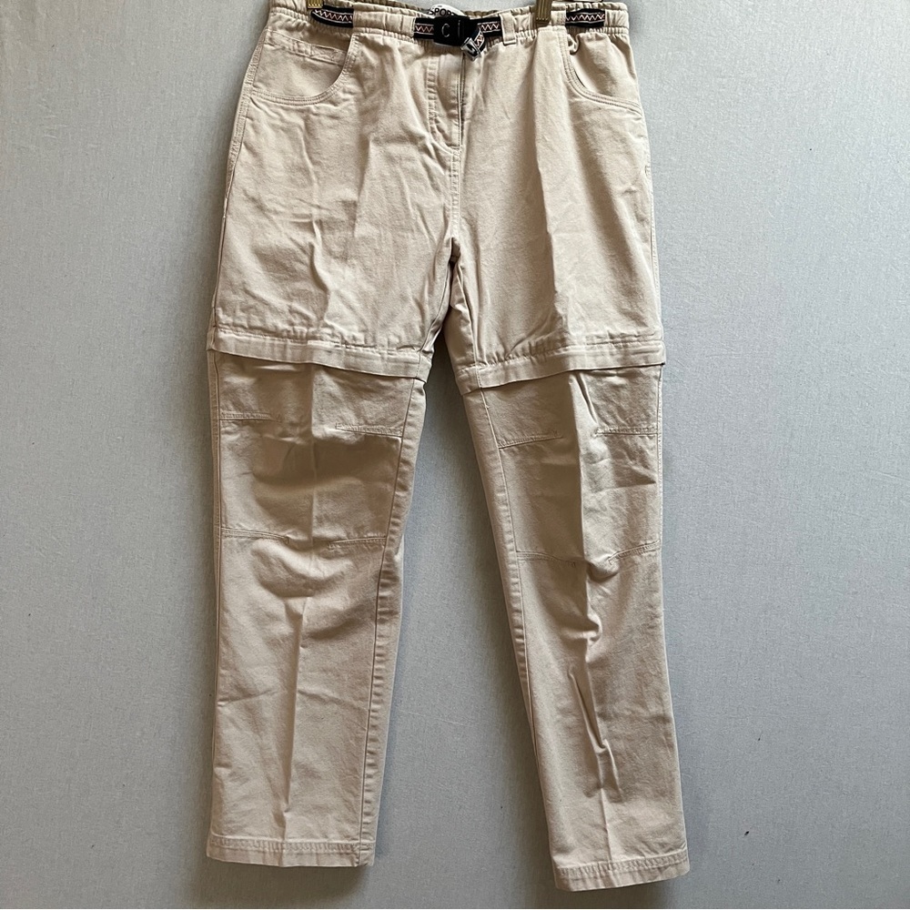 Sportif USA Convertible Hiking Pants Shorts Khaki Organic Cotton Size 6 Gorpcore